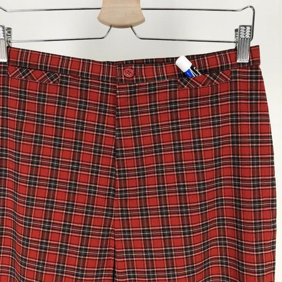 Plaid Red Women's Pants - Picture 4 of 12